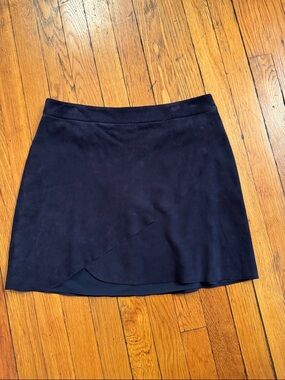 Alice + Olivia Navy Suede-Look Mini Skirt